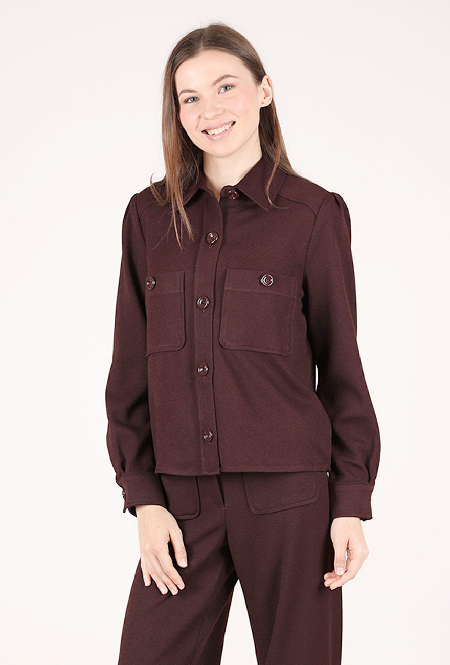 Sessun Theodora Short Pocket Shirt, Brown Whisky 